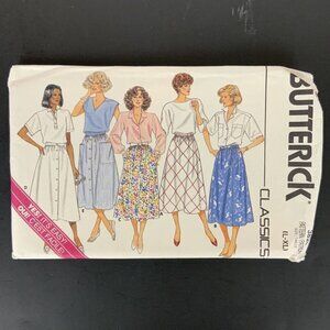 Butterick 3826 Misses 80s Full A-Line Skirt Sewing Pattern L-XL Midi